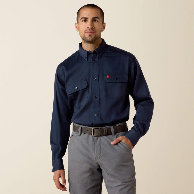 ARIAT MNS FR SOLID WORK SHIRT NAVY Howard