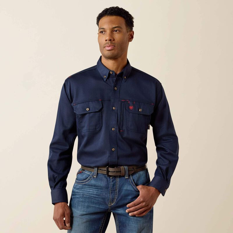 Ariat FR Solid Vent Work Shirt Navy Howard