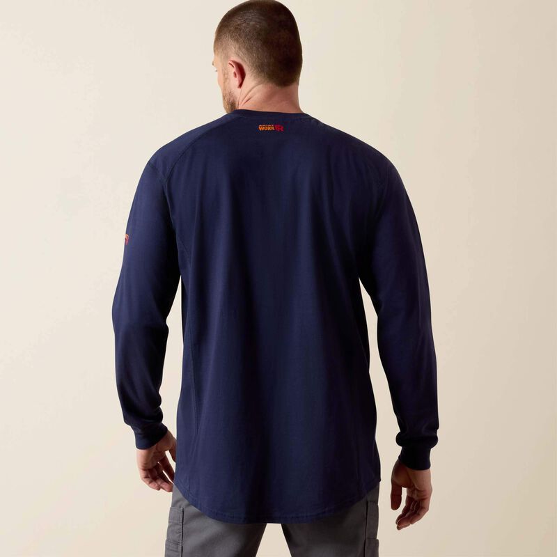 Ariat FR Air Henley Long Sleeve Shirt Navy Howard