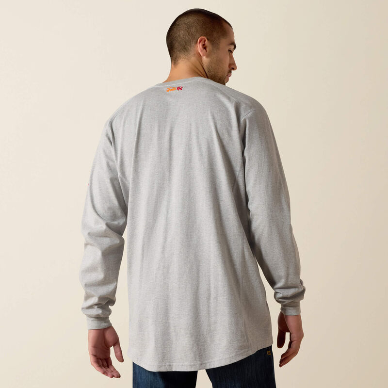 Ariat FR Air Henley Long Sleeve Shirt Silver Fox Heather Howard