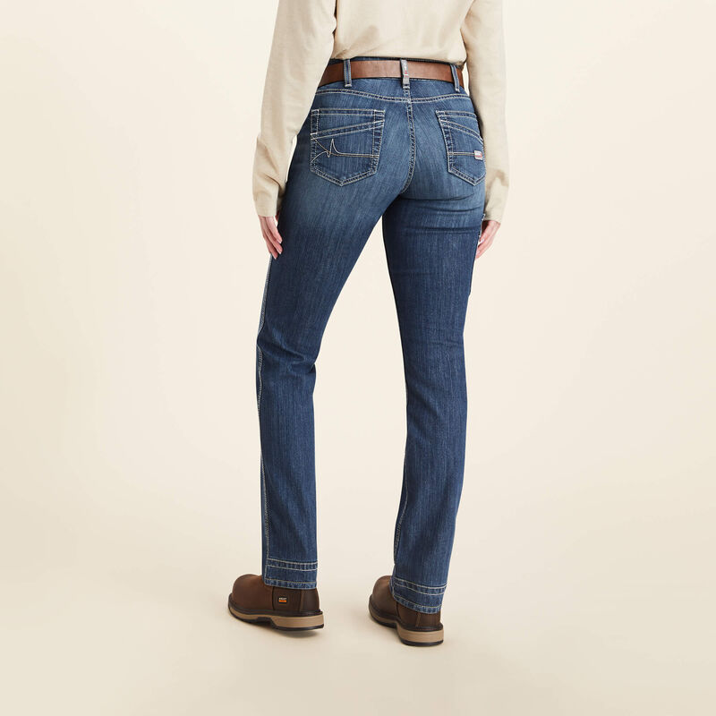 ARIAT Women's FR Perfect Rise DuraLight Stretch Cell Phone Pocket Straight Jean Howard
