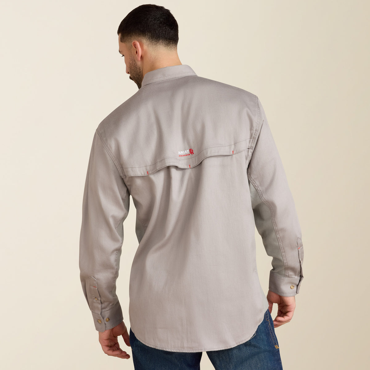 Ariat FR Solid Vent Work Shirt Silver Fox Howard