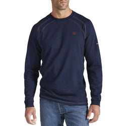 ARIAT MNS FR WORK CREW LS NAVY