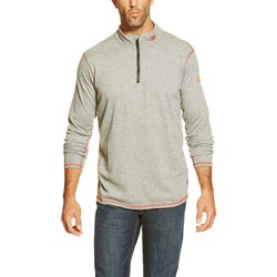 ARIAT MNS FR POLARTEC 1/4 ZIP HTHR GRAY