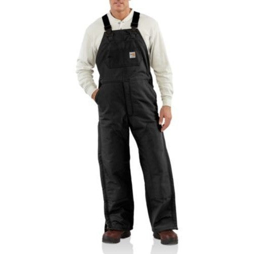 Carhartt FR Duck Bib Lined Black Overall